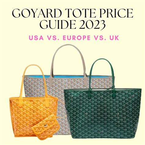 goyard goyardine price|goyard tote price guide.